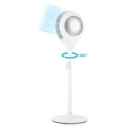 Klarstein Airflex 360 °, stojanový ventilátor, senzor těla, 65 W, dálkový ovladač, bílý