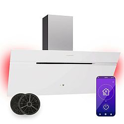 Klarstein Alina 3.0 90, odsavač par, 90 cm, 600 m³/h, LED displej, ambientní osvětlení, WiFi