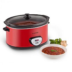 Klarstein Bankett Slow Cooker, červený, 320 W, elektrický hrnec, digitální, 6,5