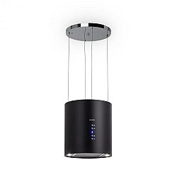 Klarstein Barett, ostrůvková digestoř, Ø 35 cm, recirkulace 560 m³/h, LED, filtr s aktivním uhlím, černá