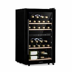 Klarstein Barossa 34 Duo, vinotéka, 2 zóny, 34 lahví, skleněné dveře, dotykové ovládání, černá barva