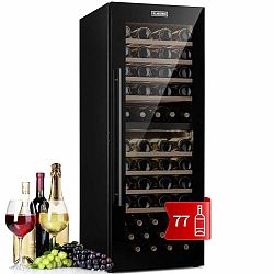 Klarstein Barossa 77 Duo, vinotéka, 191 l/77 lahví, 2 zóny, dotyková, LED, černá
