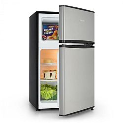 Klarstein Big Daddy Cool, chladnička s mrazákem, 65/25 litrů, ušlechtilá ocel, A +, stříbrná