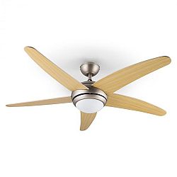 Klarstein Bolero, 55 W, stropní ventilátor se svítidlem, 134 cm, javorová ramena, dálkový ovladač