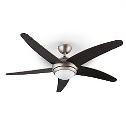 Klarstein Bolero, 55 W, stropní ventilátor se svítidlem, 134 cm, ořechová ramena, dálkový ovladač