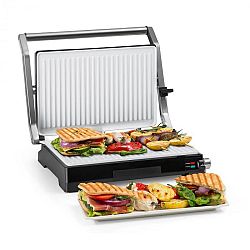 Klarstein Buffalo, kontaktní gril, panini gril, 2000 W, ušlechtilá ocel, stříbrný/černý