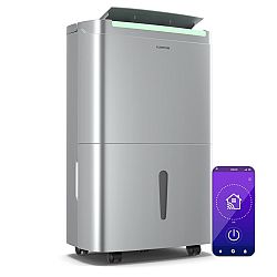 Klarstein DryFy Connect 50 odvlhčovač vzduchu, 50 l/den, 45-55 m², ovládání pomocí aplikace, mobilní, nádrž na vodu