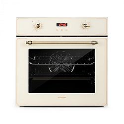 Klarstein Elizabeth, vestavná trouba, retro design, 6 funkcí, 50-250 °C, krémová