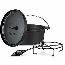 Klarstein Galloway, litinový hrnec, 4.5 barbecue hrnec, litina, žíhaný, velikost S/4.5 qt/3,7 l
