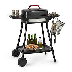 Klarstein Gatsby, elektrický gril, 2000 W, nepřilnavá grilovací plocha, boční stolky, černý