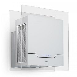 Klarstein Karree digestoř 60 cm 640 m³ / h LED ušlechtilá ocel, sklo, bílá barva