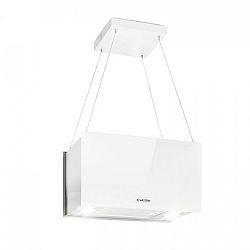 Klarstein Kronleuchter L, stropní ostrůvková digestoř, 60 cm, recirkulační výkon 590 m³/h, LED, dotyková, bílá