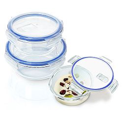 Klarstein Kulaté skleněné dózy, 950 ml,  620 ml, 400 ml, s víkem, mrazuvzdorné