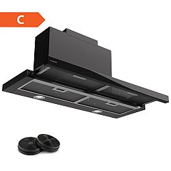 Klarstein Mariana 90 Neo, plochý odsavač par, 491 m³/h, odtah/recirkulace, LED, EEK C