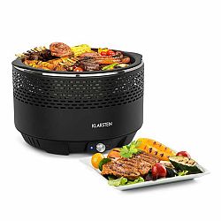 Klarstein Micro-Q 3131, gril na dřevěné uhlí, kulatý, grilovací rošt 31 cm (Ø), černý