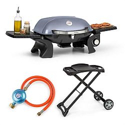 Klarstein Parforce One, plynový gril, plynová hadice, grilovací stůl, 3,5 kW, 12000 BTU, šedý