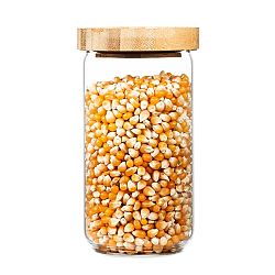 Klarstein Skladovací nádoba, s bambusovým uzávěrem, 580 ml, stohovatelná, vzduchotěsná