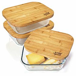 Klarstein Skleněná dóza s bambusovým víkem, 2260 ml, vzduchotěsná, bez plastů, skladování