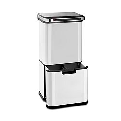 Klarstein Touchless Ultraclean, odpadkový koš se senzorem, 60 l, 3 nádoby, ušlechtilá ocel, bílý