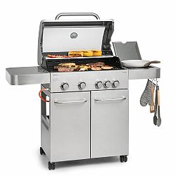 Klarstein Valkyrie, plynový gril, 4 x 3,5 kW + 3,15 kW hořáky, 74 x 44 cm gril, ušlechtilá ocel