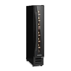 Klarstein Vinovilla 7, built-in, Uno Onyx, vestavěná chladnička na víno, černé sklo, nerezová ocel