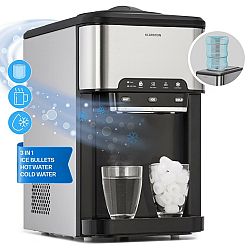 Klarstein Vodní výrobník ledu 3 v 1: kostky ledu, dávkovač vody: horké a studené 20 kg/24 hod