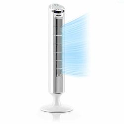 OneConcept BLITZEIS SLOUPOVÝ VENTILÁTOR STOJÍCÍ VENTILÁTOR 50W 45 ° oscilace BÍLÁ BARVA