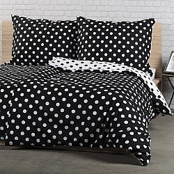4Home Bavlněné povlečení Černý puntík, 140 x 200 cm, 70 x 90 cm