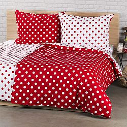 4Home bavlněné povlečení Červený puntík, 160 x 200 cm, 70 x 80 cm