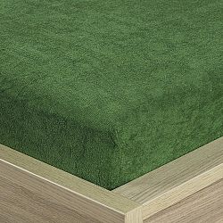 4Home froté prostěradlo olivově zelená, 180 x 200 cm