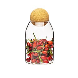 4Home Skleněná dóza na potraviny s víkem Cork, 700 ml