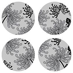 AG Art Podložka pod hrnek Flowers grey kulatá, pr. 10 cm, sada 4 ks