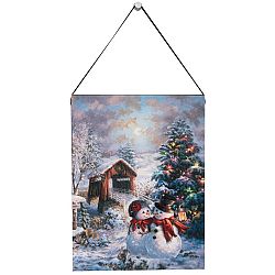 Altom LED obraz na plátně Zamilovaní sněhuláci, 15 x 20 cm