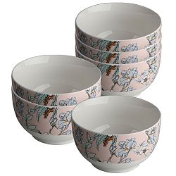 Altom Sada porcelánových misek Pink Flowers 13 cm, 6 ks