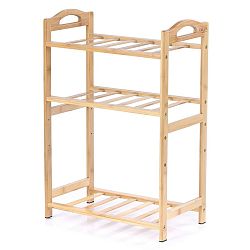 AmeliaHome Botník 3 patra bambusový Vetter, 45 x 25 x 65 cm
