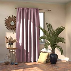 AmeliaHome Závěs Blackout Oxford Pleat růžová, 140 x 245 cm