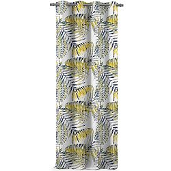 AmeliaHome Závěs Blackout Palm Leaves žlutá, 140 x 245 cm