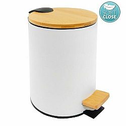 AQUALINE BI006 Bambus odpadkový koš kulatý 3 l, bílá