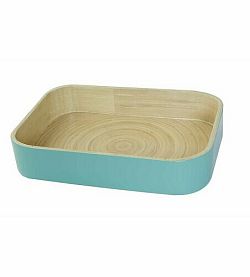 Bambusový organizér na kuchyňské doplňky Compactor 31.5. X 22.5 X 6 cm, lesklý lak Aqua