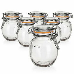 BANQUET Dóza skleněná hermetická LINA 120 ml, oranžová