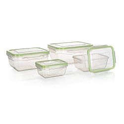 Banquet Sada plastových dóz na potraviny, 4 ks, zelená