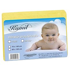 Bellatex Dětské froté prostěradlo, žlutá, 70 x 140 cm