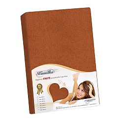 Bellatex Froté prostěradlo Kamilka hnědá, 200 x 220 cm