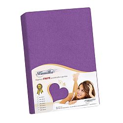 Bellatex Froté prostěradlo Kamilka tmavě fialová, 200 x 220 cm