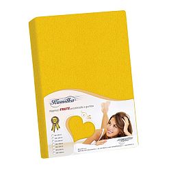 Bellatex Froté prostěradlo Kamilka žlutá, 160 x 200 cm