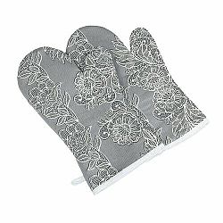 Bellatex Grilovací rukavice Krajka šedá, 22 x 46 cm, 2 ks