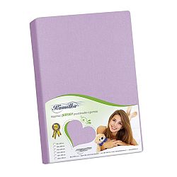 Bellatex jersey prostěradlo Kamilka fialová, 140 x 200 cm