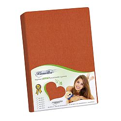 Bellatex jersey prostěradlo Kamilka hnědá, 120 x 200 cm