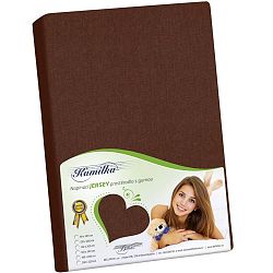 Bellatex Jersey prostěradlo Kamilka hnědá, 160 x 200 cm