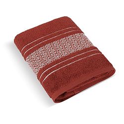 Bellatex Osuška Froté Mozaika tmavě terra, červená, 70 x 140 cm
